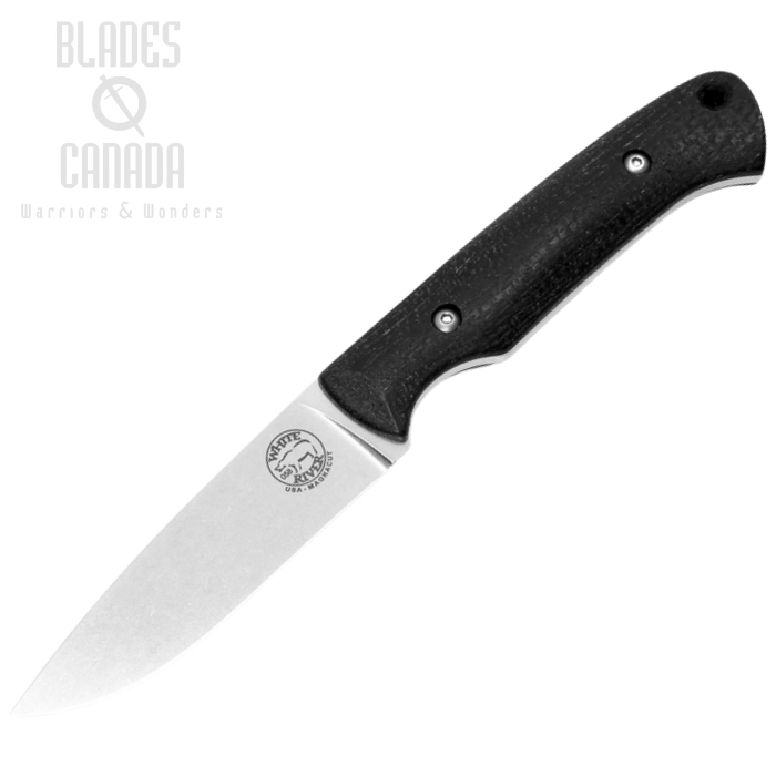 White River Hunter Fixed Blade Knife, MagnaCut, Micarta Black Burlap, Kydex Sheath White River Hunter Fixed Blade Knife, MagnaCut, Micarta Black Burlap, Kydex Sheath